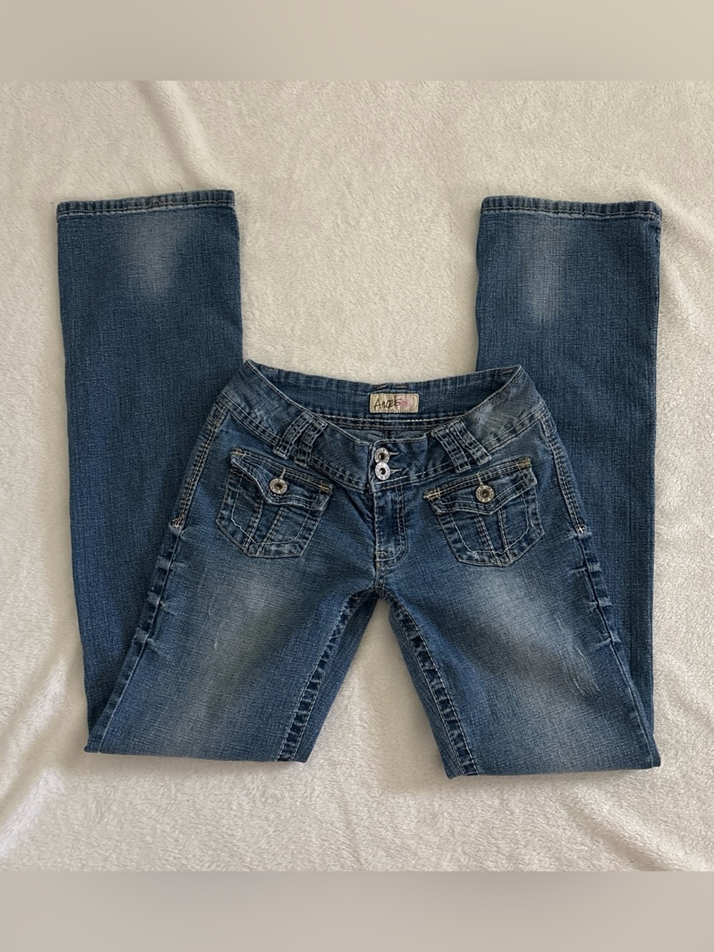 2000s Angel Low rise blue bootcut jeans